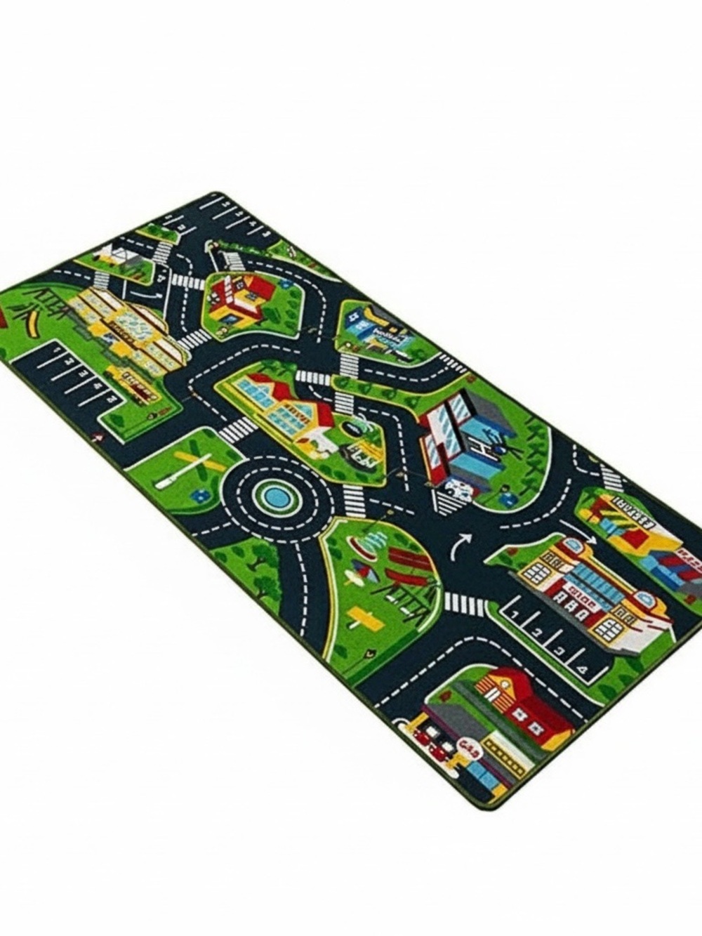 Area Rug Kids Play Mat, Non Slip Foldable with Street Road
